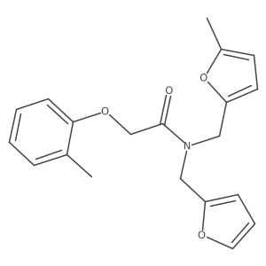 N-(furan-2-ylmethyl)-N-[(5-methylfuran-2-yl)methyl]-2-(2-methylphenoxy)acetamide Structure