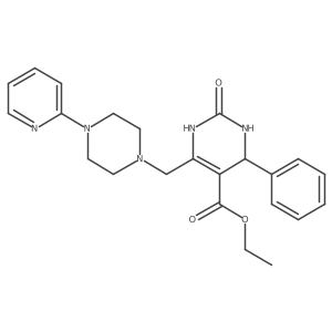 Ethyl 2-oxo-4-phenyl-6-{[4-(pyridin-2-yl)piperazin-1-yl]methyl}-1,2,3,4-tetrahydropyrimidine-5-carboxylate结构式
