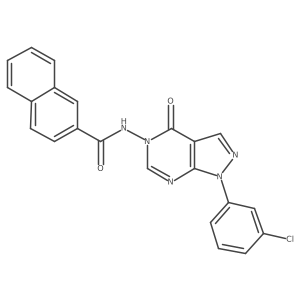 N-(1-(3-chlorophenyl)-4-oxo-1H-pyrazolo[3,4-d]pyrimidin-5(4H)-yl)-2-naphthamide结构式
