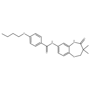 4-butoxy-N-(3,3-dimethyl-4-oxo-2,3,4,5-tetrahydrobenzo[b][1,4]oxazepin-7-yl)benzamide结构式