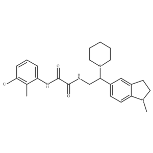 N1-(3-chloro-2-methylphenyl)-N2-(2-(1-methylindolin-5-yl)-2-(piperidin-1-yl)ethyl)oxalamide结构式