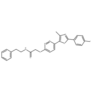 2-((6-(2-(4-fluorophenyl)-4-methylthiazol-5-yl)pyridazin-3-yl)thio)-N-phenethylacetamide Structure