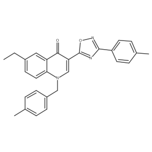 6-Ethyl-3-[3-(4-methylphenyl)-1,2,4-oxadiazol-5-yl]-1-[(4-methylphenyl)methyl]-1,4-dihydroquinolin-4-one Structure