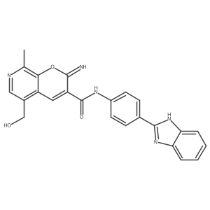 N-[4-(1H-1,3-benzodiazol-2-yl)phenyl]-5-(hydroxymethyl)-2-imino-8-methyl-2H-pyrano[2,3-c]pyridine-3-carboxamide Structure