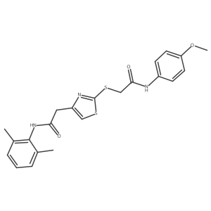 N-(2,6-dimethylphenyl)-2-(2-((2-((4-methoxyphenyl)amino)-2-oxoethyl)thio)thiazol-4-yl)acetamide结构式