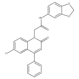 N-1,3-benzodioxol-5-yl-2-(6-chloro-2-oxo-4-phenylquinazolin-1(2H)-yl)acetamide Structure
