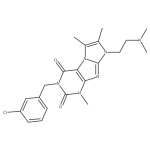 3-(3-chlorobenzyl)-8-(2-(dimethylamino)ethyl)-1,6,7-trimethyl-1H-imidazo[2,1-f]purine-2,4(3H,8H)-dione结构式