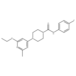 4-(6-ethoxy-2-methylpyrimidin-4-yl)-N-(4-fluorophenyl)piperazine-1-carboxamide结构式