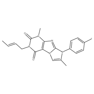 3-((2E)but-2-enyl)-8-(4-fluorophenyl)-1,7-dimethyl-1,3,5-trihydro-4-imidazolin o[1,2-h]purine-2,4-dione Structure