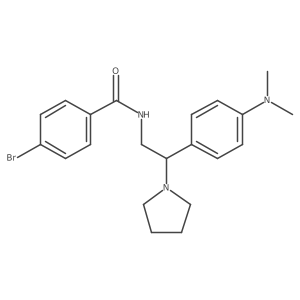 4-bromo-N-{2-[4-(dimethylamino)phenyl]-2-(pyrrolidin-1-yl)ethyl}benzamide结构式