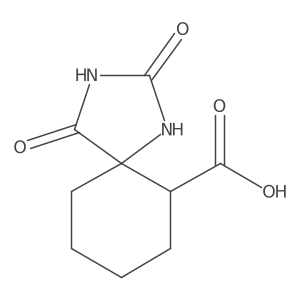 2,4-Dioxo-1,3-diazaspiro[4.5]decane-6-carboxylic acid结构式