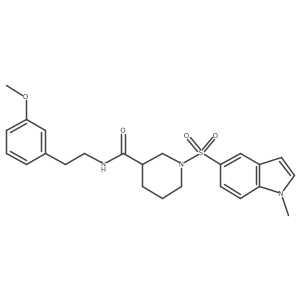 N-[2-(3-methoxyphenyl)ethyl]-1-[(1-methyl-1H-indol-5-yl)sulfonyl]piperidine-3-carboxamide结构式