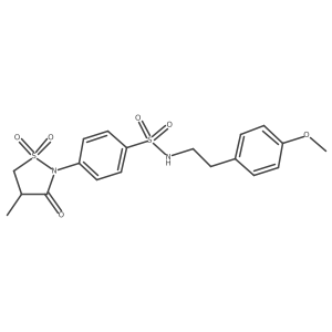 N-(4-methoxyphenethyl)-4-(4-methyl-1,1-dioxido-3-oxoisothiazolidin-2-yl)benzenesulfonamide结构式