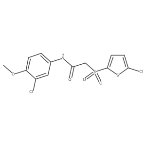 N-(3-chloro-4-methoxyphenyl)-2-((5-chlorothiophen-2-yl)sulfonyl)acetamide结构式