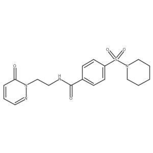N-(2-(6-oxopyridazin-1(6H)-yl)ethyl)-4-(piperidin-1-ylsulfonyl)benzamide结构式