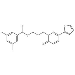 3,5-dimethyl-N-(3-(6-oxo-3-(thiophen-2-yl)pyridazin-1(6H)-yl)propyl)benzamide结构式