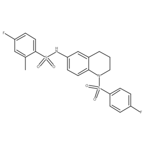 4-fluoro-N-[1-(4-fluorobenzenesulfonyl)-1,2,3,4-tetrahydroquinolin-6-yl]-2-methylbenzene-1-sulfonamide Structure