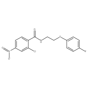 O=C(NCCOc1ccc(F)cc1)c1ccc([N+](=O)[O-])cc1Cl结构式