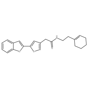 2-(5-(benzofuran-2-yl)isoxazol-3-yl)-N-(2-(cyclohex-1-en-1-yl)ethyl)acetamide结构式