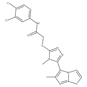 N-(3,4-dichlorophenyl)-2-((4-methyl-5-(6-methylimidazo[2,1-b]thiazol-5-yl)-4H-1,2,4-triazol-3-yl)thio)acetamide Structure