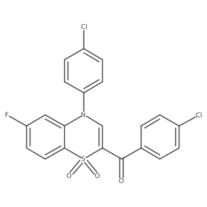 (4-chlorophenyl)(4-(4-chlorophenyl)-6-fluoro-1,1-dioxido-4H-benzo[b][1,4]thiazin-2-yl)methanone Structure