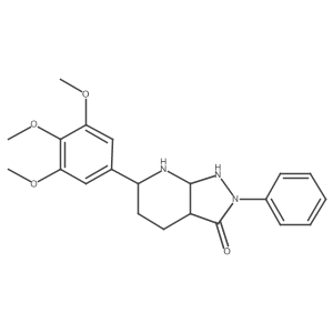 2-phenyl-6-(3,4,5-trimethoxyphenyl)-3a,4,5,6,7,7a-hexahydro-1H-pyrazolo[3,4-b]pyridin-3-one结构式