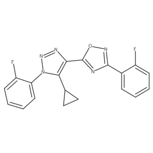 5-[5-cyclopropyl-1-(2-fluorophenyl)-1H-1,2,3-triazol-4-yl]-3-(2-fluorophenyl)-1,2,4-oxadiazole结构式