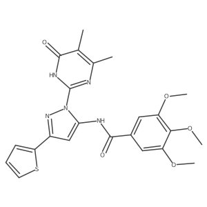 N-(1-(4,5-dimethyl-6-oxo-1,6-dihydropyrimidin-2-yl)-3-(thiophen-2-yl)-1H-pyrazol-5-yl)-3,4,5-trimethoxybenzamide Structure