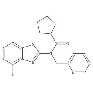 N-(4-fluorobenzo[d]thiazol-2-yl)-N-(pyridin-2-ylmethyl)cyclopentanecarboxamide结构式