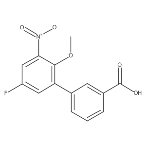 5'-Fluoro-2'-methoxy-3'-nitro-[1,1'-biphenyl]-3-carboxylic acid结构式