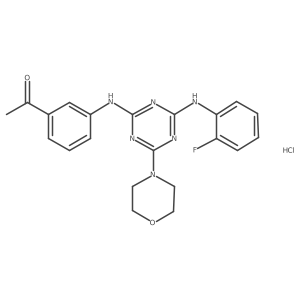 1-(3-((4-((2-Fluorophenyl)amino)-6-morpholino-1,3,5-triazin-2-yl)amino)phenyl)ethanone hydrochloride结构式