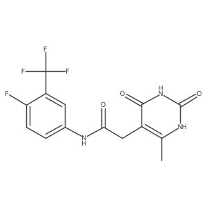 N-(4-fluoro-3-(trifluoromethyl)phenyl)-2-(6-methyl-2,4-dioxo-1,2,3,4-tetrahydropyrimidin-5-yl)acetamide结构式