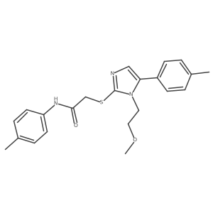 2-((1-(2-methoxyethyl)-5-(p-tolyl)-1H-imidazol-2-yl)thio)-N-(p-tolyl)acetamide结构式
