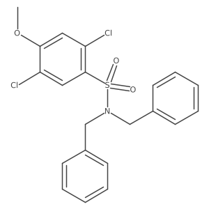 COc1cc(Cl)c(S(=O)(=O)N(Cc2ccccc2)Cc2ccccc2)cc1Cl结构式