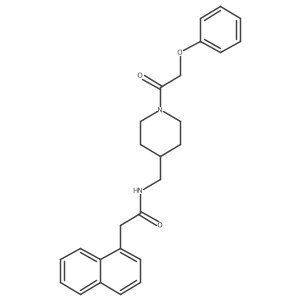2-(naphthalen-1-yl)-N-((1-(2-phenoxyacetyl)piperidin-4-yl)methyl)acetamide结构式