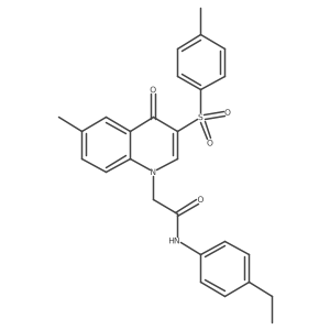 N-(4-ethylphenyl)-2-(6-methyl-4-oxo-3-tosylquinolin-1(4H)-yl)acetamide结构式