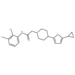 2-[4-(5-cyclopropyl-1,3,4-oxadiazol-2-yl)piperidin-1-yl]-N-(2,3-dichlorophenyl)acetamide Structure