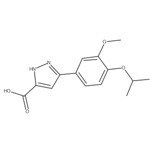 5-[3-methoxy-4-(propan-2-yloxy)phenyl]-1H-pyrazole-3-carboxylic acid结构式