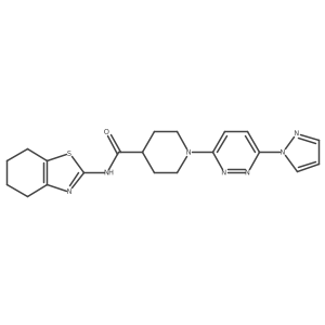 1-[6-(1H-pyrazol-1-yl)pyridazin-3-yl]-N-(4,5,6,7-tetrahydro-1,3-benzothiazol-2-yl)piperidine-4-carboxamide Structure