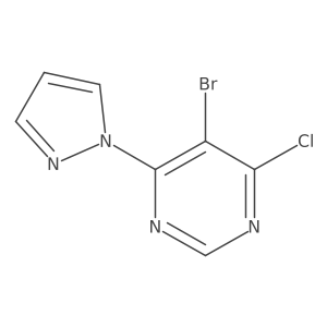 Pyrimidine, 5-bromo-4-chloro-6-(1H-pyrazol-1-yl)-结构式