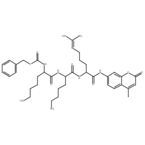 N-CBZ-L-Lysyl-L-lysyl-L-arginine 7-amido-4-methylcoumarin, triacetate salt Structure