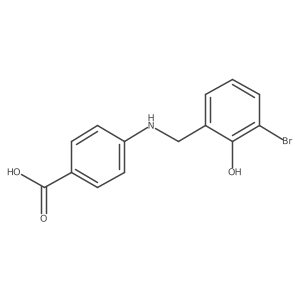 4-{[(3-Bromo-2-hydroxyphenyl)methyl]amino}benzoic acid结构式