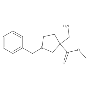 3-Pyrrolidinecarboxylic acid, 3-(aminomethyl)-1-(phenylmethyl)-, methyl ester Structure