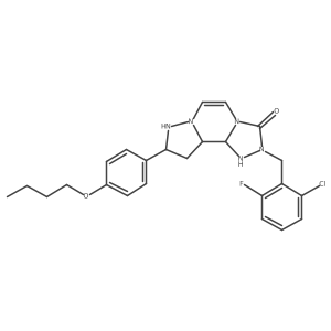 11-(4-Butoxyphenyl)-4-[(2-chloro-6-fluorophenyl)methyl]-3,4,6,9,10-pentaazatricyclo[7.3.0.0^{2,6}]dodeca-1(12),2,7,10-tetraen-5-one结构式