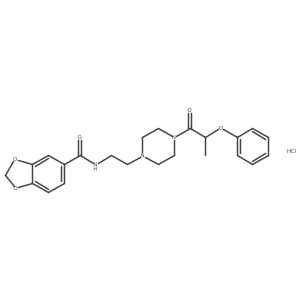 N-(2-(4-(2-phenoxypropanoyl)piperazin-1-yl)ethyl)benzo[d][1,3]dioxole-5-carboxamide hydrochloride结构式