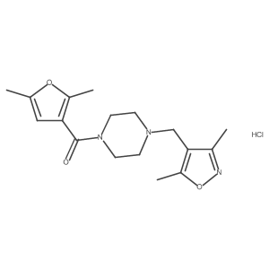 (2,5-Dimethylfuran-3-yl)(4-((3,5-dimethylisoxazol-4-yl)methyl)piperazin-1-yl)methanone hydrochloride Structure
