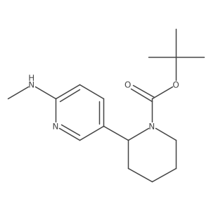 tert-Butyl 2-(6-(methylamino)pyridin-3-yl)piperidine-1-carboxylate结构式