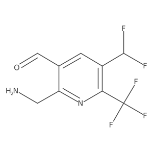 2-(Aminomethyl)-5-(difluoromethyl)-6-(trifluoromethyl)pyridine-3-carboxaldehyde Structure