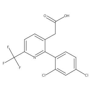 O=C(O)Cc1ccc(C(F)(F)F)nc1-c1ccc(Cl)cc1Cl结构式