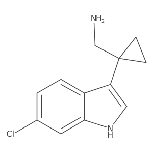 [1-(6-chloro-1H-indol-3-yl)cyclopropyl]methanamine结构式